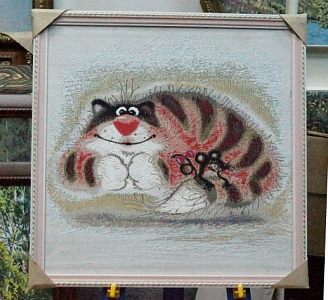 Кот и мышь (45Х45) 127-21283