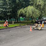 Нанесение парковочной разметки во дворе домов по адресу ул. Строителей 2,4