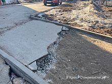 Новое асфальто-бетонное покрытие на ул.Октябрьская не пережило зиму