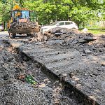 Замена асфальтового покрытия во дворе Победы 13