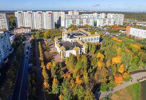 Краснознаменск с высоты, вид с верху
