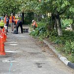 Установка столбиков на Шлыкова 8