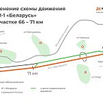 Автодор информирует об изменение движения с 15 по 20 марта на участке Минского шоссе.