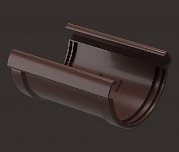 Соединитель желоба Docke LUX пластиковый d141мм (шоколад/граф/пломбир)