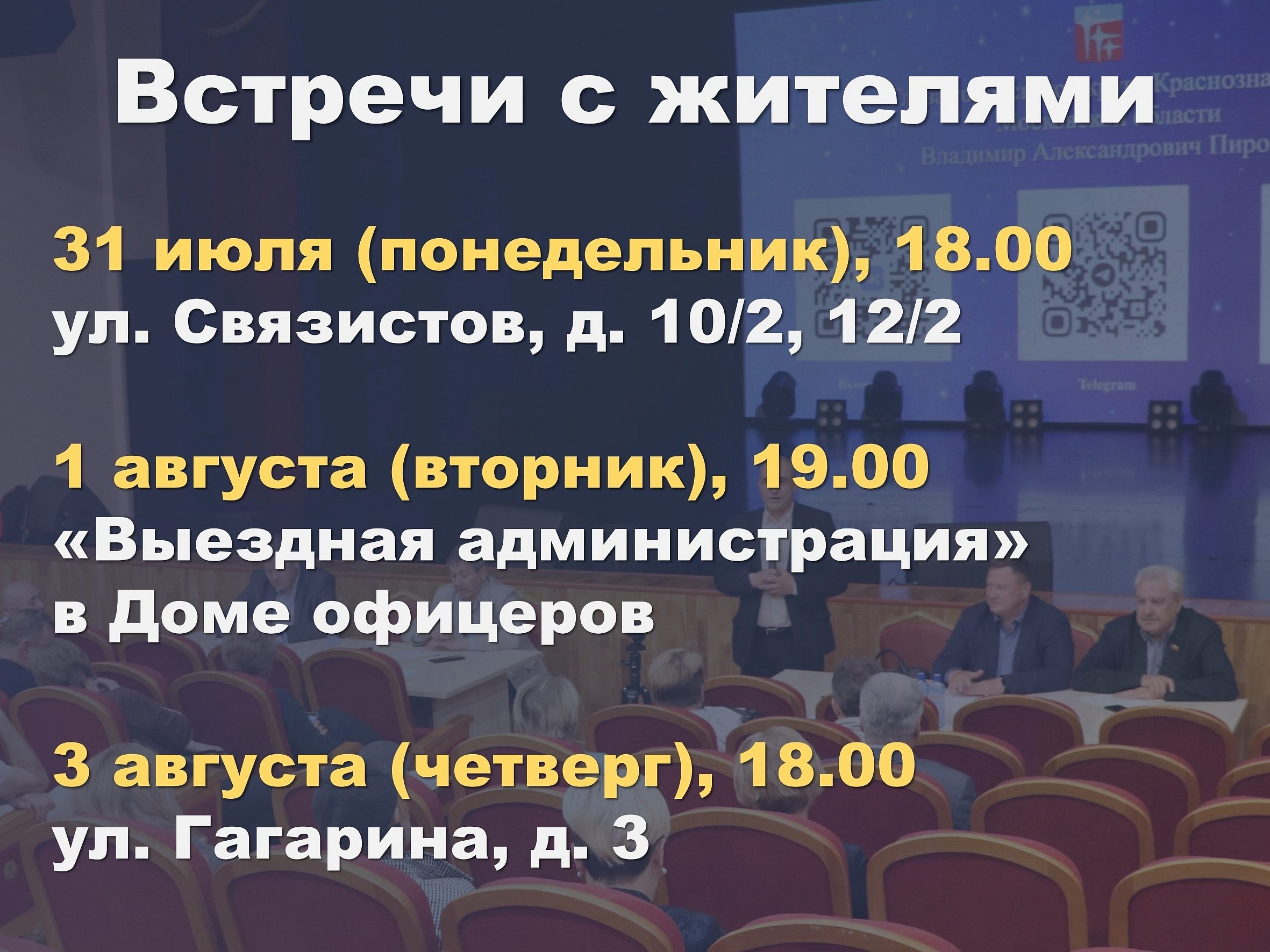 График встреч главы города с жителями на этой неделе 