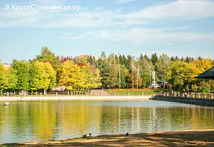 озеро, стела, лес
