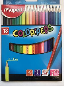 Карандаши цветные из американской липы,треугольные,ударопрочный грифель 18штук