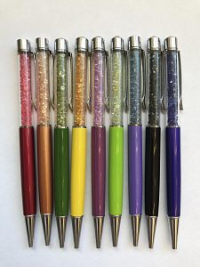 Ручка оформленная кристаллами(в ассортименте)Цвет синий