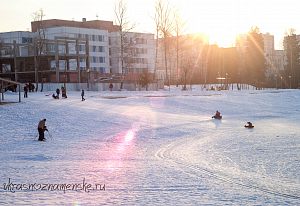 Парк, горка, зима