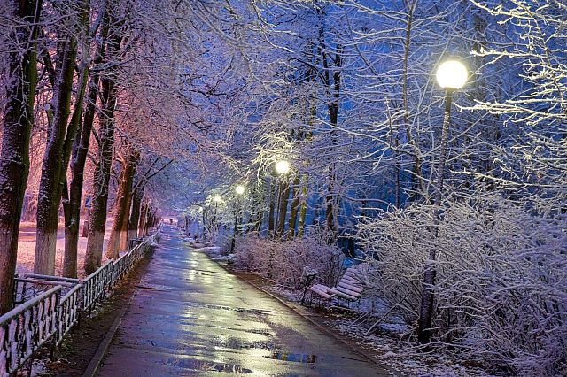 Немного городских зимних пейзажей.