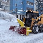 Уборка снега на улицах Краснознаменска 
