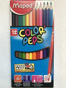 Карандаши цветные из американской липы,треугольные,ударопрочный грифель 12 штук