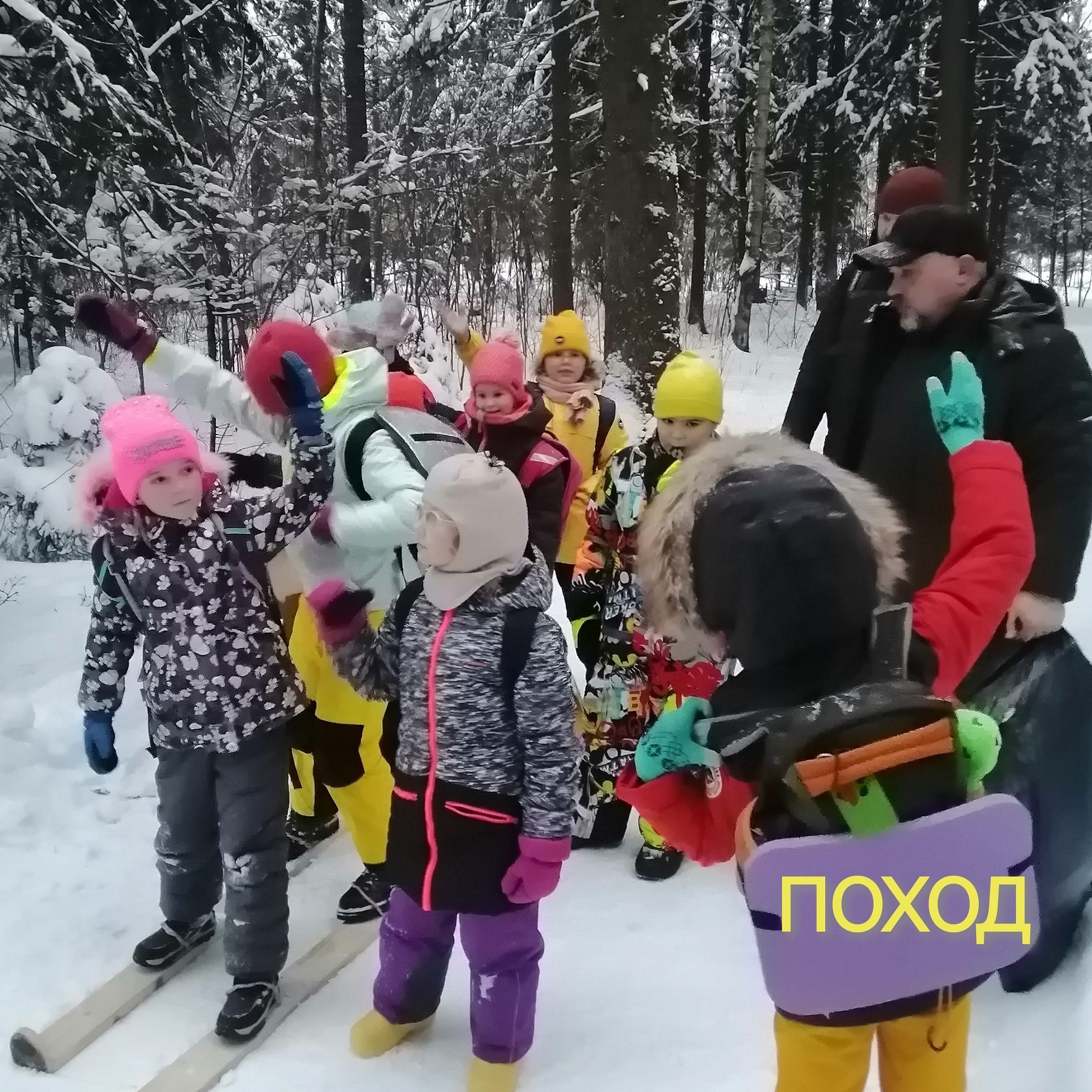 Идём в поход по зимнему лесу! 
