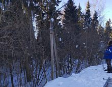 Обрыв провода от столб на одном из подъёмов лыжной трассы - устранён 