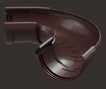 Угол желоба регулируемый Docke LUX пластиковый d141мм (шоколад/графит/пломбир)