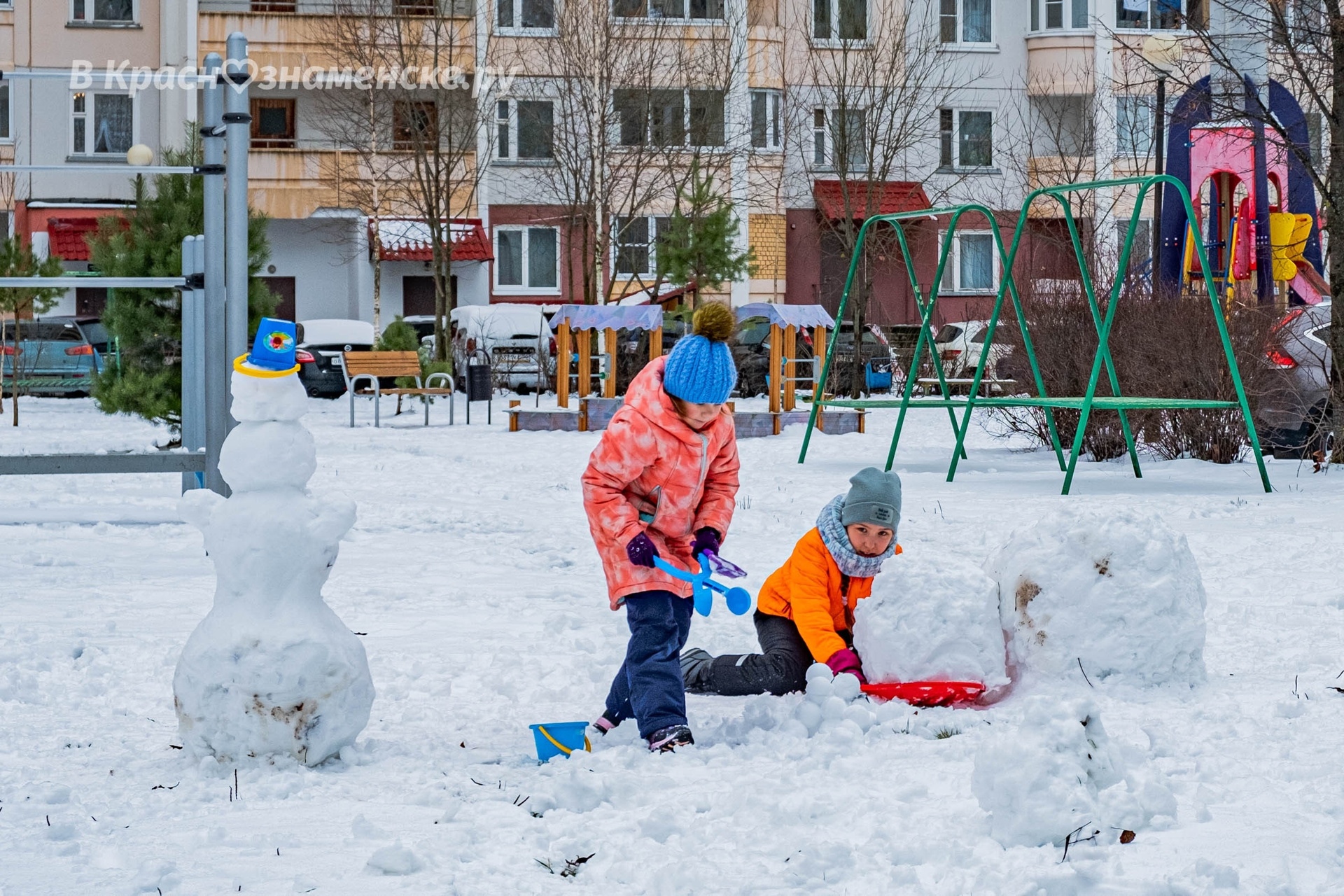 Зимние краснознаменские дни глазами ещё совсем юных жителей)