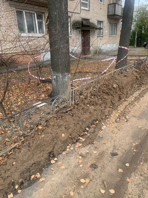 На улице Парковой 6 раскопали дорогу. — Краснознаменск