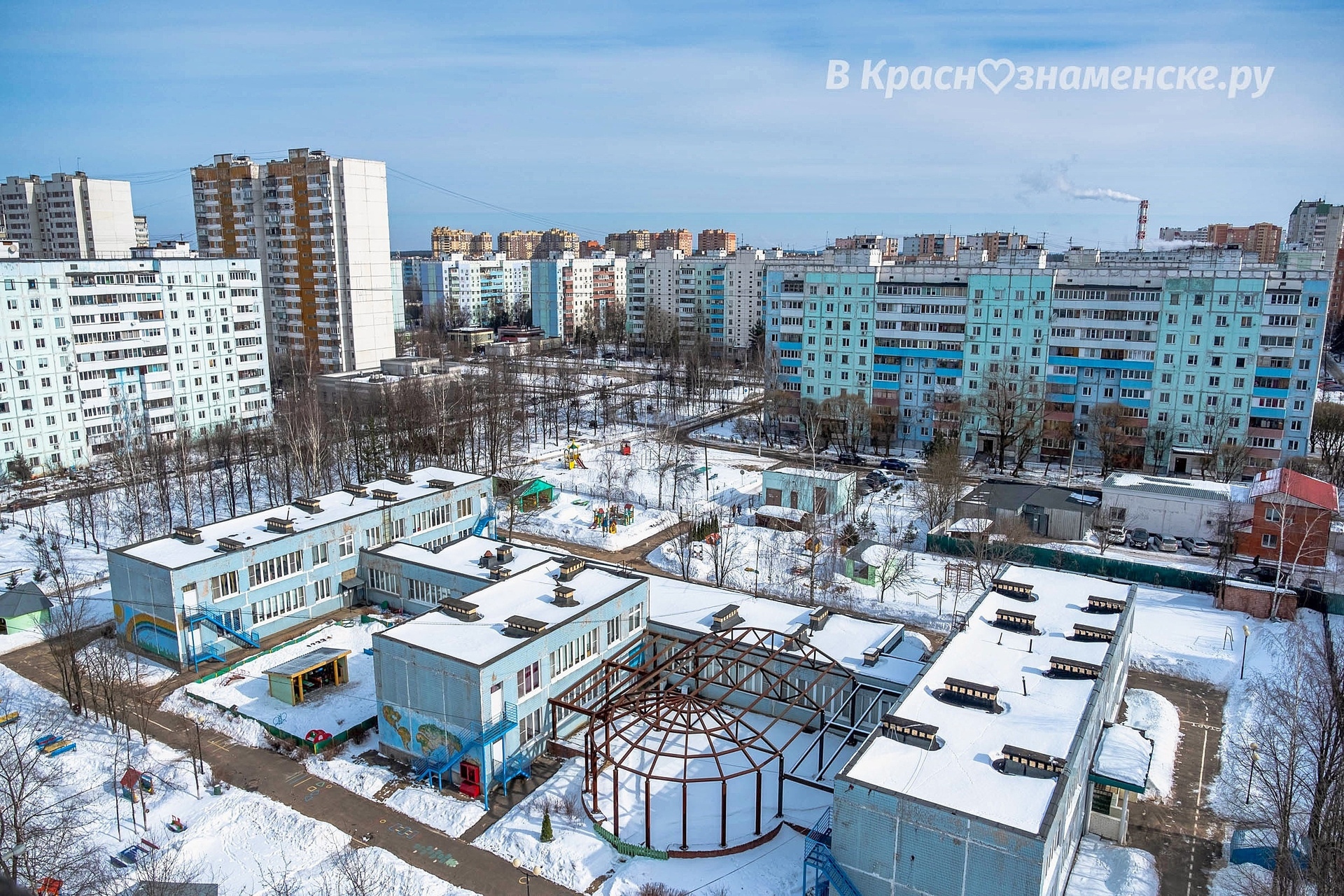 Зимние улицы нашего города с высоты крыш краснознаменских до