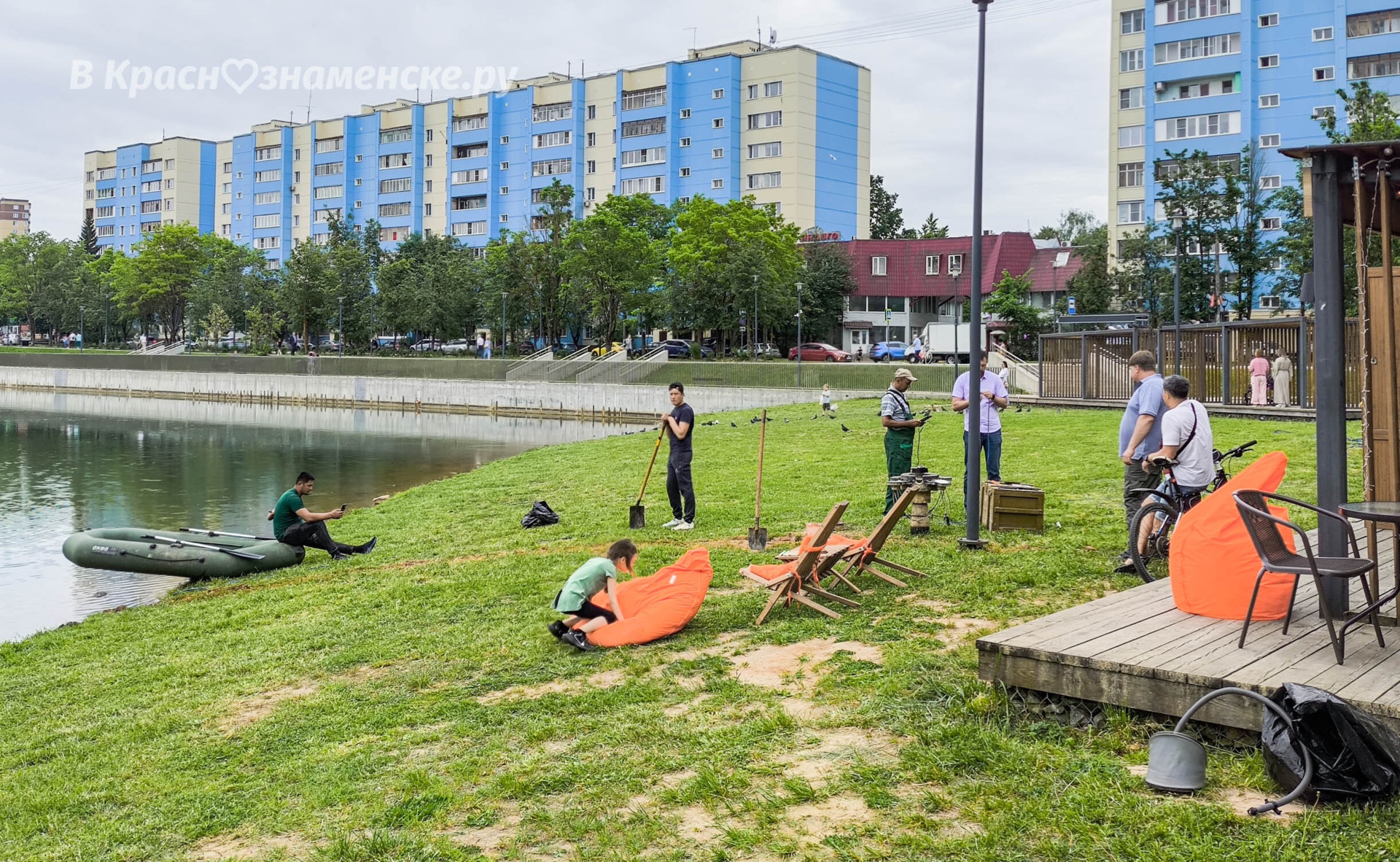 На Городском озере начались работы по установке аэраторов — Краснознаменск