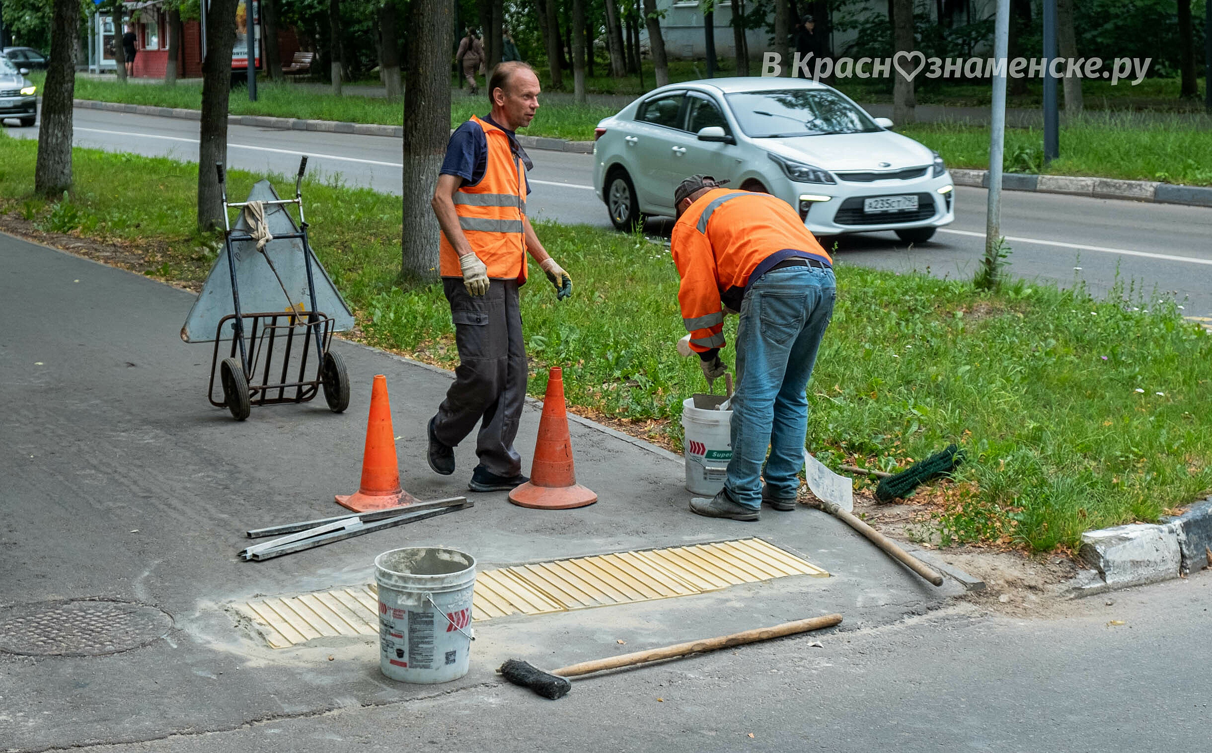 Замена тактильной плитки на ул. проспект Мира
