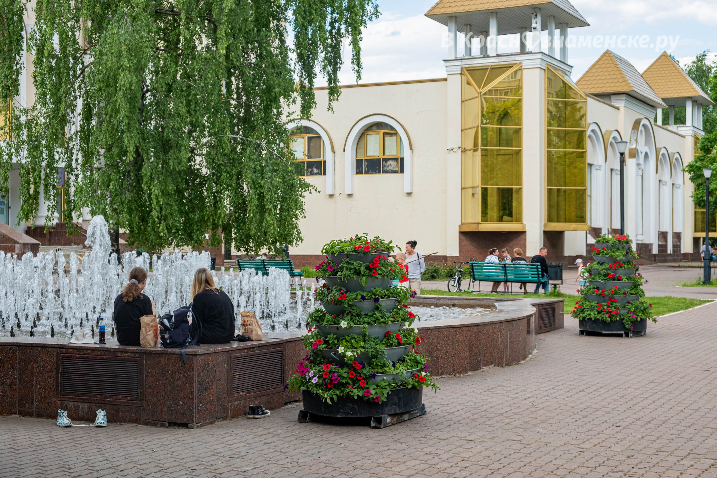 Вот такую цветочную композицию теперь можно наблюдать возле