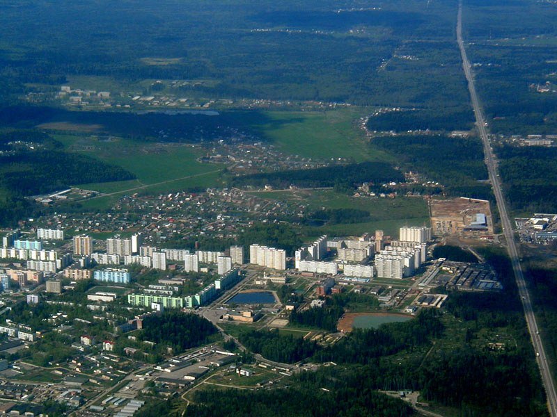 Краснознаменск из самолета